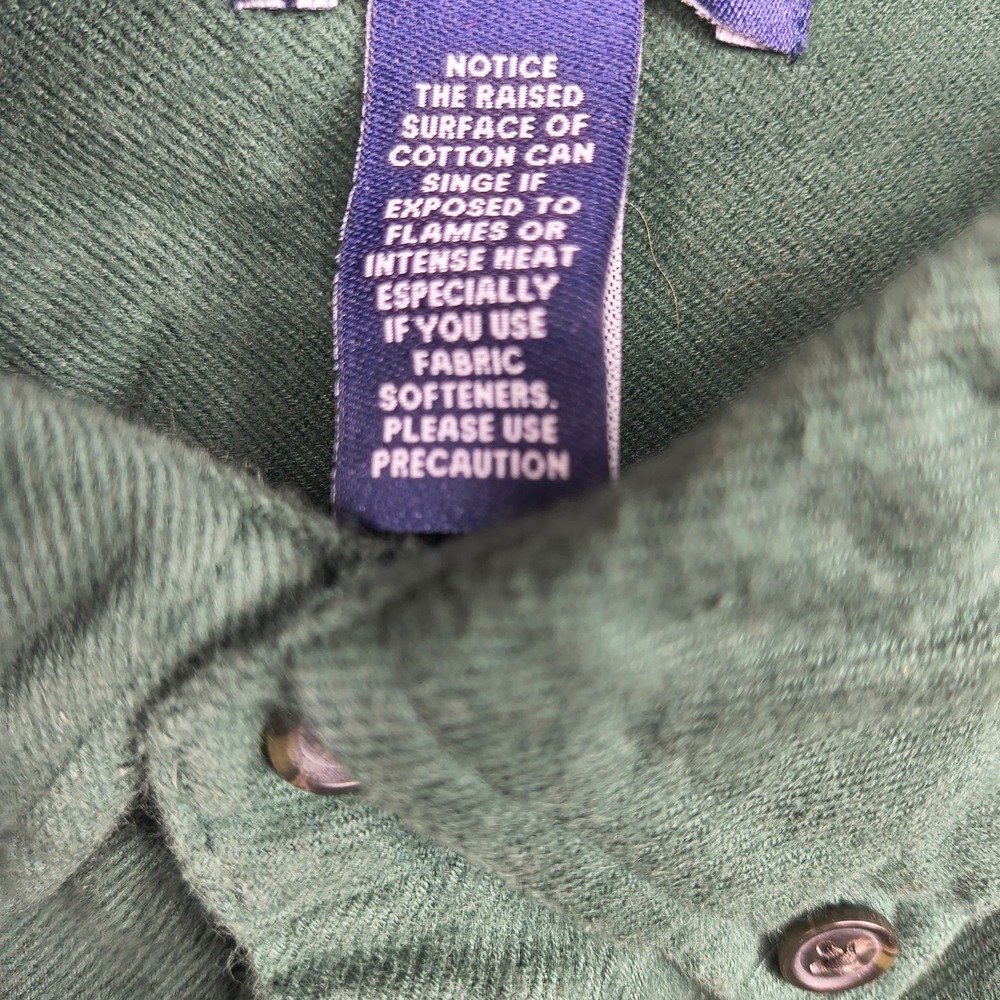 Lands End Mens XL Dark Green Cotton Flannel Button Down Shirt 461909 Traditional - Picture 5 of 11